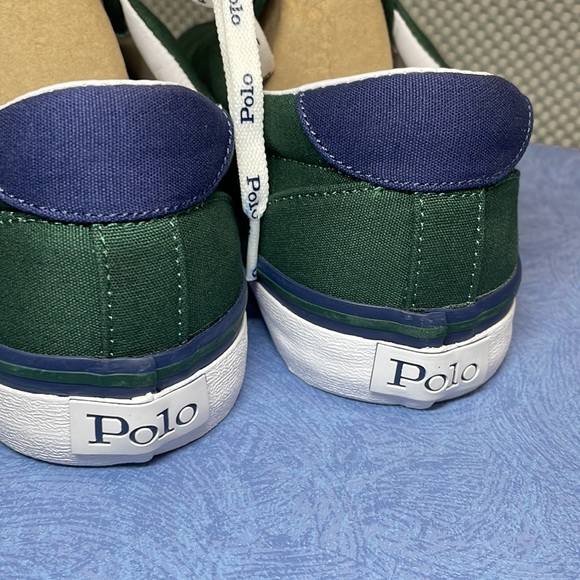 Polo Ralph Lauren Men’s Thorton 01087 Laceup Canvas Shoes Green Size 10D New - Picture 8 of 16